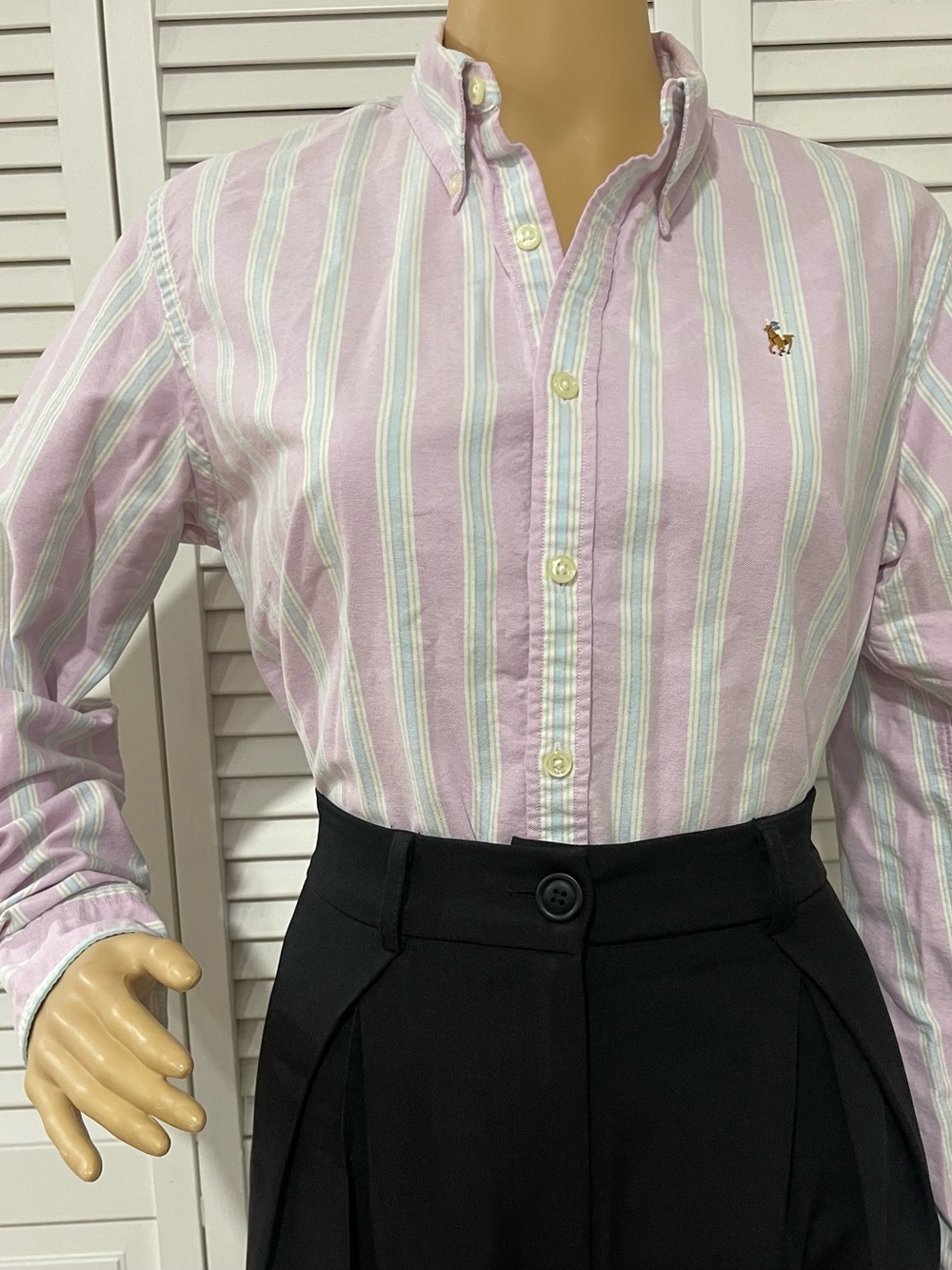 Ralph Lauren Lavender Stripe Button-Down Shirt - Picture 5 of 10